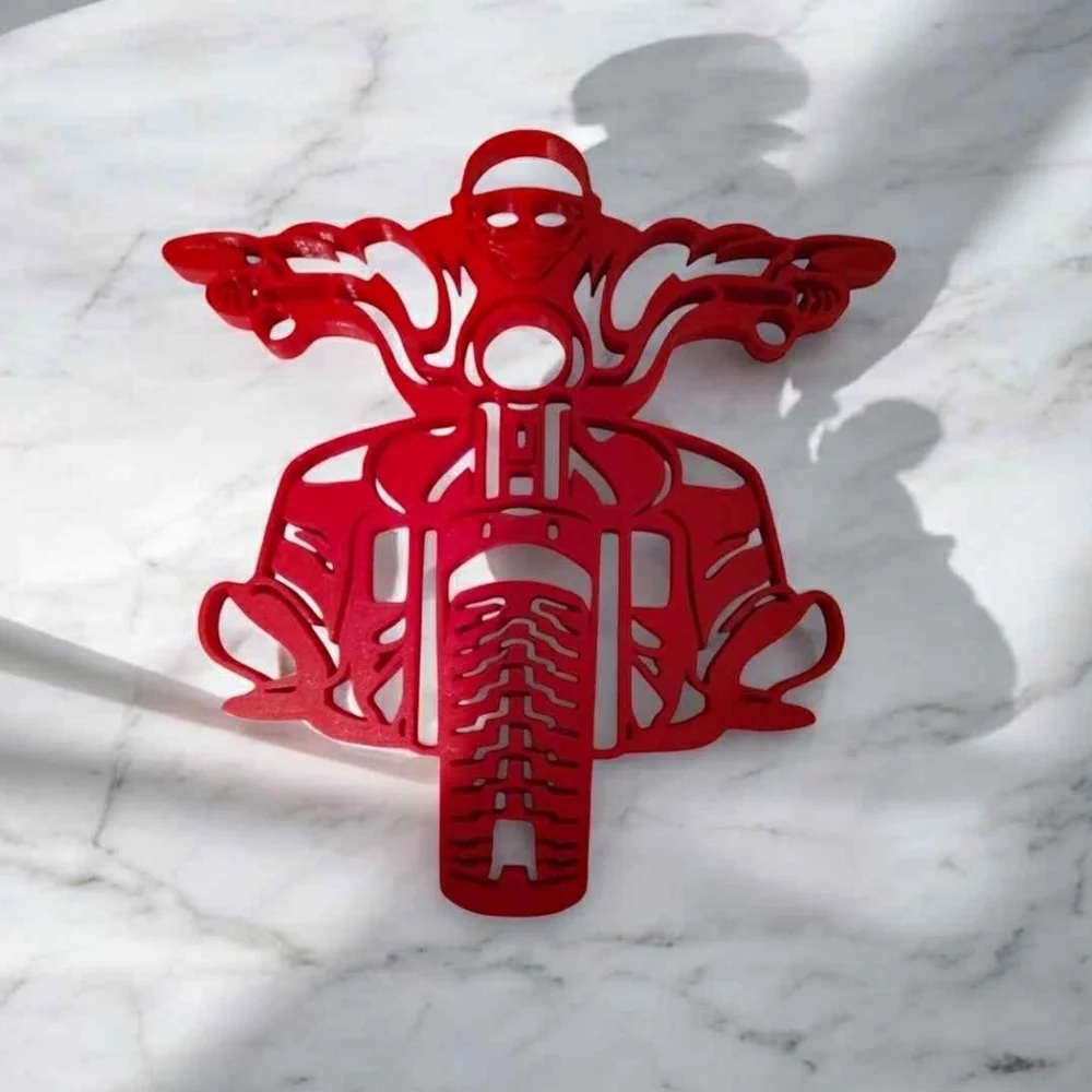 Bold Red Motorcycle Wall Art - Picture 1 of 2